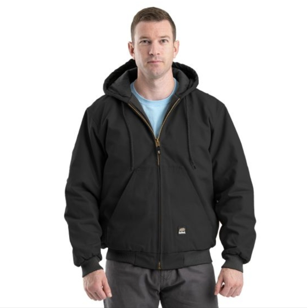 Berne NWT Men's Heritage Quilt-Lined Hooded Jacket Black